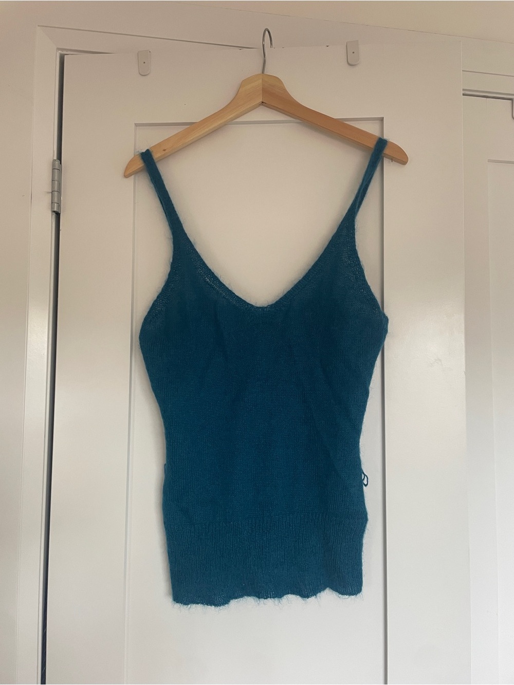 Banana Republic Teal V-Neck Mohair Tank Top